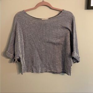 Blue and white crop top size large